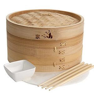 Prime Home Direct Bamboo Steamer Basket, 10 Inches